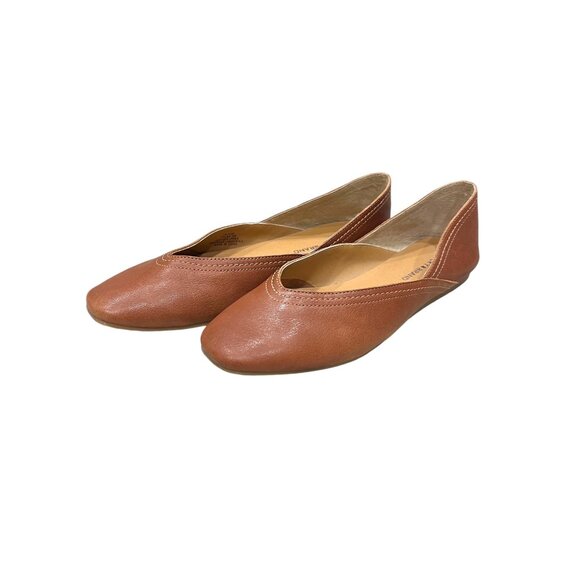 Lucky Brand Alba Flats Shoes Size 7.5 Leather Brown - Picture 2 of 9